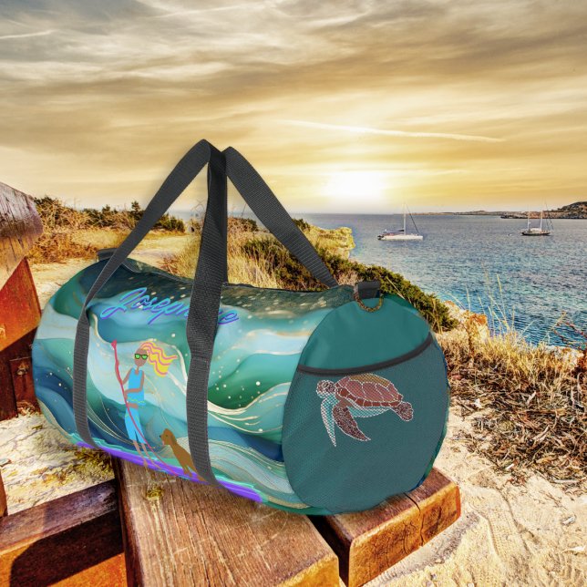 SUP Girl Personalized Tropical Sea Friends Duffle Bag (Von Creator hochgeladen)