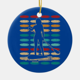 SUP Girl Water Sport Stand Up Paddelbrett Keramik Ornament