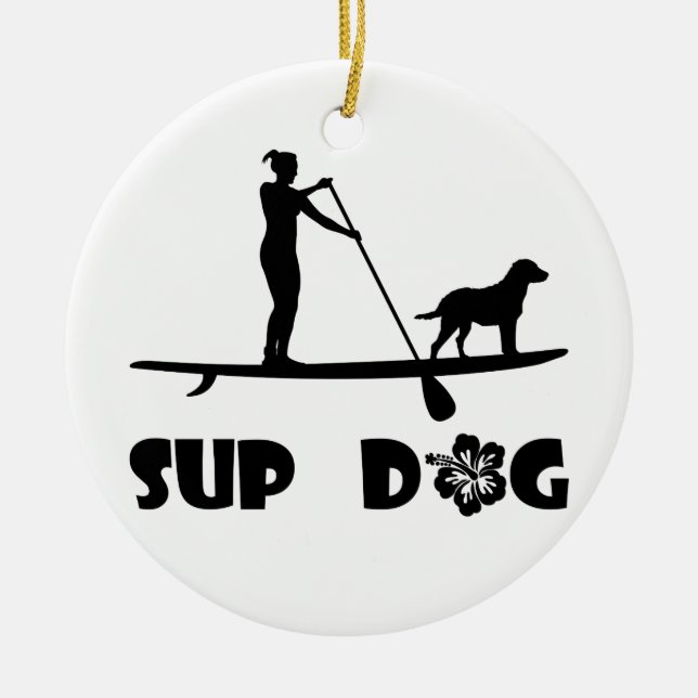 SUP Hund stehend Keramikornament (Vorne)