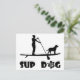 SUP Hund Stehend Postkarte (Stehend Vorderseite)