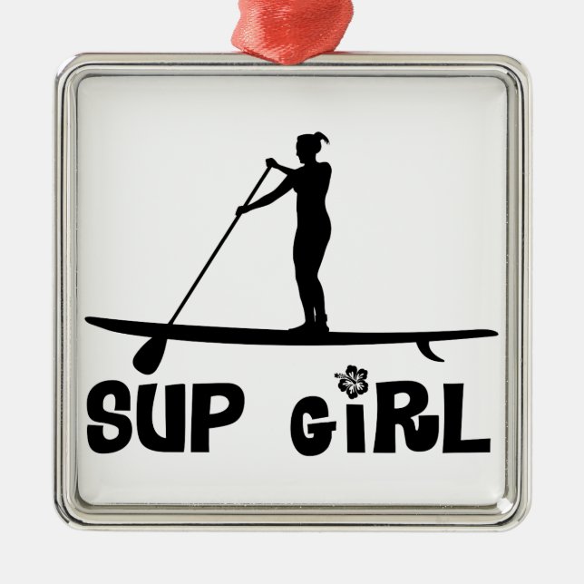 SUP Mädchen Silbernes Ornament (Vorne)