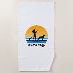 SUP & Mal Life Malinois Standup Paddleboarding Strandtuch