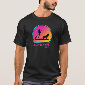 Sup & Mal Retro 80er Frau Paddleboarding Summer Ma T-Shirt