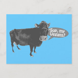 "sup my vegans postkarte