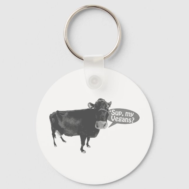 "sup my vegans schlüsselanhänger (Vorderseite)