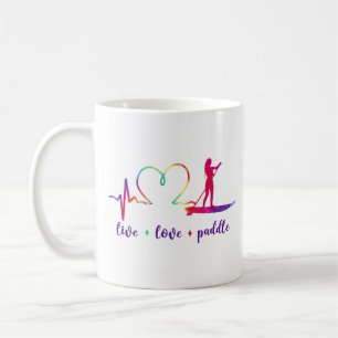 SUP Paddleboard Live Liebe Paddle Girl Heartbeat Kaffeetasse