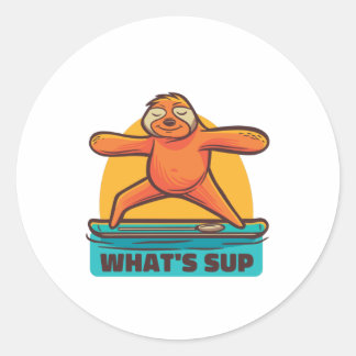 SUP SLOTH Standup Paddel Runder Aufkleber