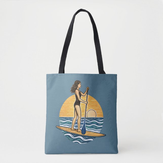 SUP-Sonnenuntergangs-Paddeln | Blaues Paddleboard- (Vorderseite)