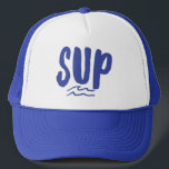 SUP Stand Up Paddle Board Wave Blue Trucker Hat Truckerkappe<br><div class="desc">LKWer gedruckt mit "SUP" blau-weiße Wave Design für jeden,  der Lieben auf Paddelbrett zu stehen.</div>