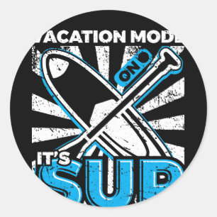 SUP Stand Up Paddleboarding Vacation Runder Aufkleber