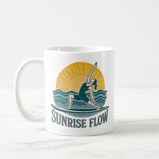 SUP Sunrise Flow Paddleboard Yoga | Grafikdruck Kaffeetasse (Links)