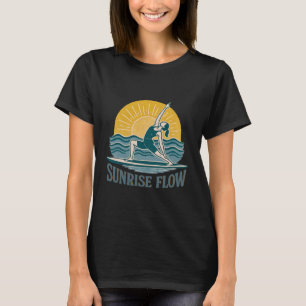 SUP Sunrise Flow Paddleboard Yoga Grafischer Auf T-Shirt