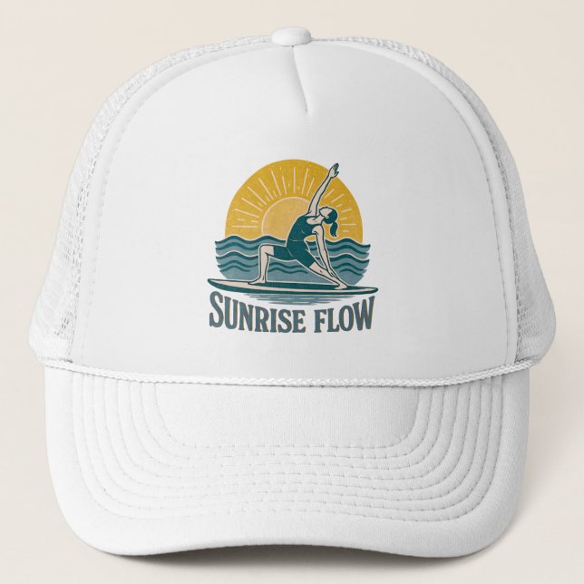 SUP Sunrise Flow Paddleboard Yoga | Graphic Print Truckerkappe (Vorderseite)