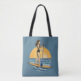SUP Sunset Beach Paddleboard Blue Coastal Graphic