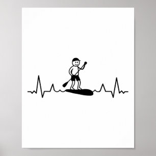 Sup-Surfing Stand-up-Paddel-Surf-Herzschlag-Supboa Poster