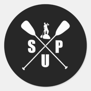 Sup T-Shirt Stand Up Paddle Boarding T-Shirt Surf Runder Aufkleber