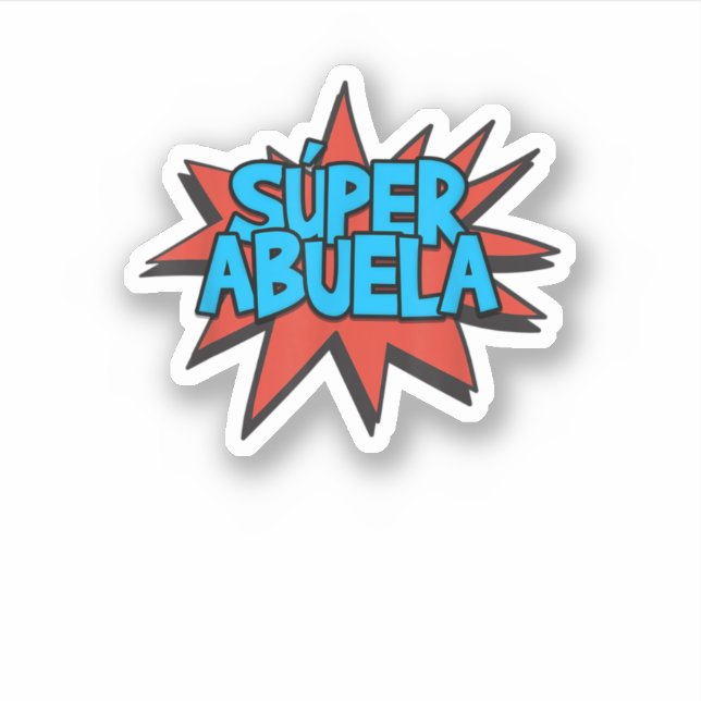 Super Abuela Niedlich Funny Spanish Großmutter Aufkleber (Vorderseite)