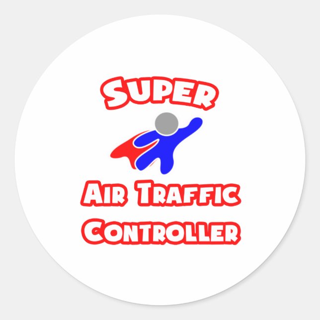 Super Air Traffic Controller Runder Aufkleber (Vorderseite)