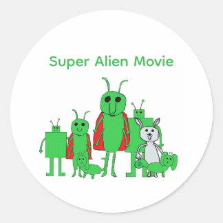 Super Alien Movie Vollständige Charakteraufkleber Runder Aufkleber