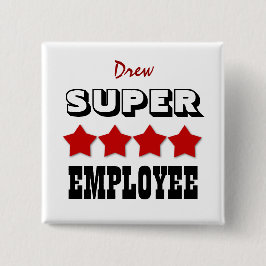 Super-ANGESTELLTER mit Sternen ROTES V18 Button