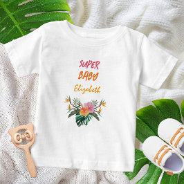 SUPER BABY Tropical Parrot Watercolor Babydusche T-shirt