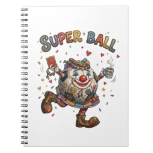 Super Ball Clown Lustiger Fußball Charakter Notizblock