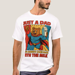 Super Bären Vater Fliegen mit Milch - Vatertag T-Shirt