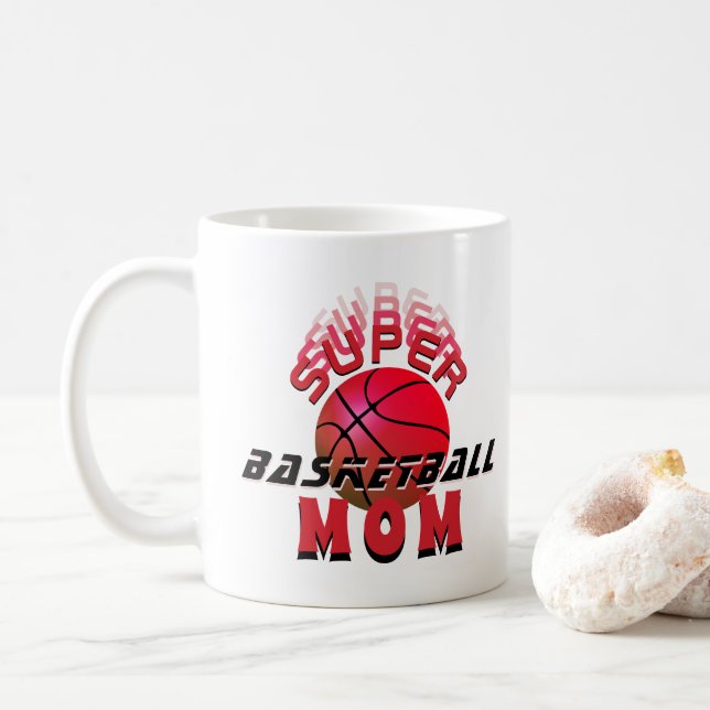 Super Basketball Mama Sporty Muttertag Kaffeetasse (Mit Donut)