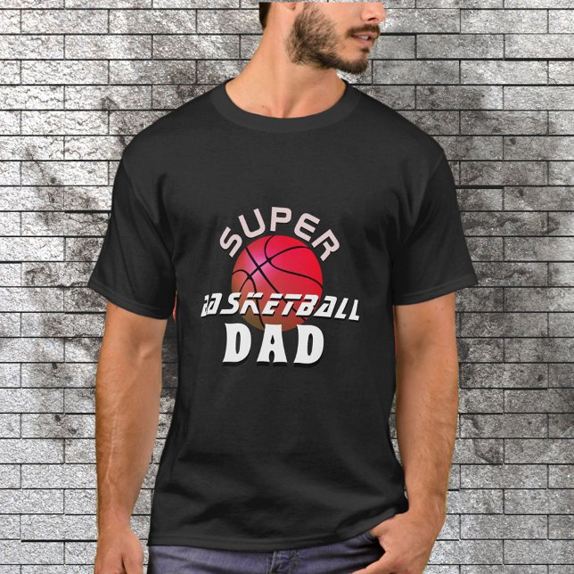 Super Basketball Vater Sporty Pater Black T-Shirt (Von Creator hochgeladen)