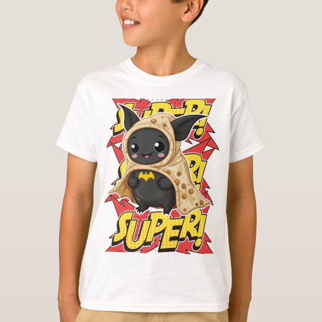 Super Bat Burrito Pun T-Shirt (Vorderseite)