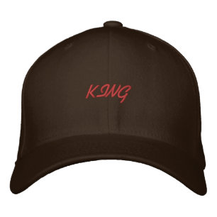 Super bequemer Basic Flexfit Woll King Text Bestickte Baseballkappe