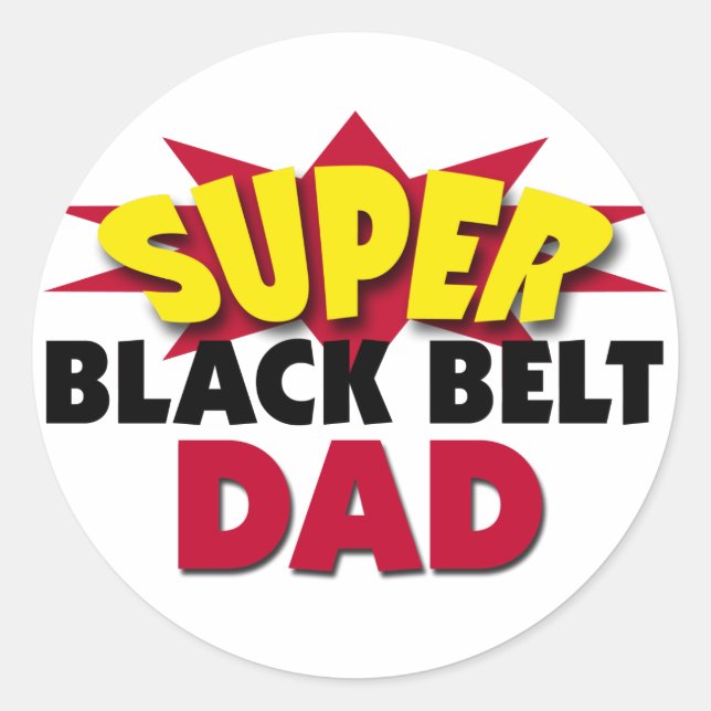 Super Black Belt Vater Runder Aufkleber (Vorderseite)