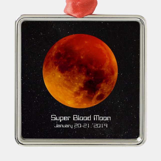 Super Blood Moon Eclipse 2019 Ornament Aus Metall (Vorne)