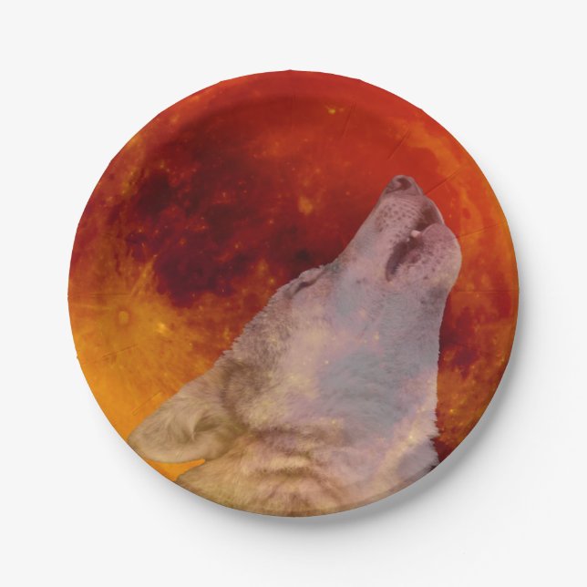Super Blood Wolf Moon 2019 Pappteller (Vorderseite)