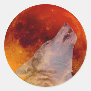 Super Blood Wolf Moon 2019 Runder Aufkleber