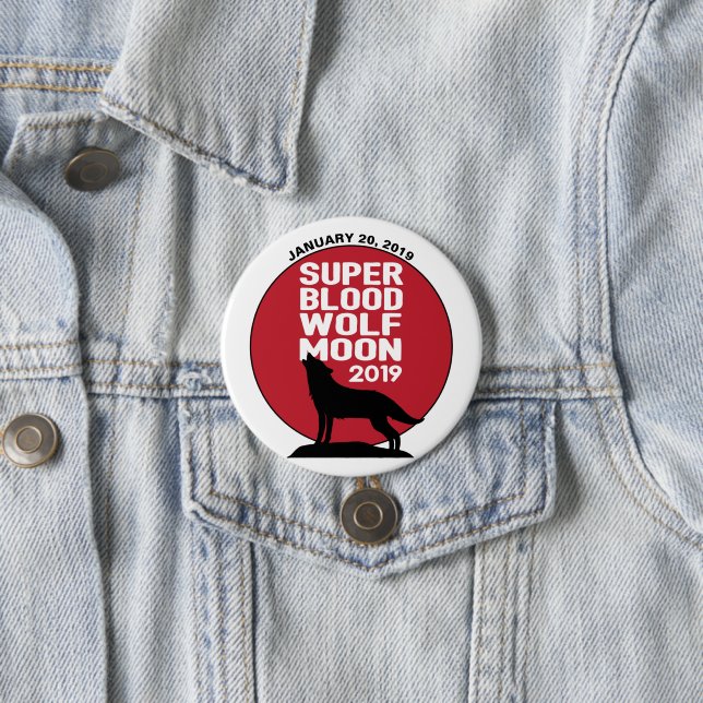 Super Blood Wolf Moon Lunar Eclipse 2019 Button (Beispiel)