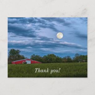 Super Blume Moon über eine Scheune Danke Postkarte