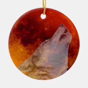 Super-Blutwolfmond 2019 Keramik Ornament