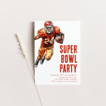 Super Bowl Party Einladung mit Football Player