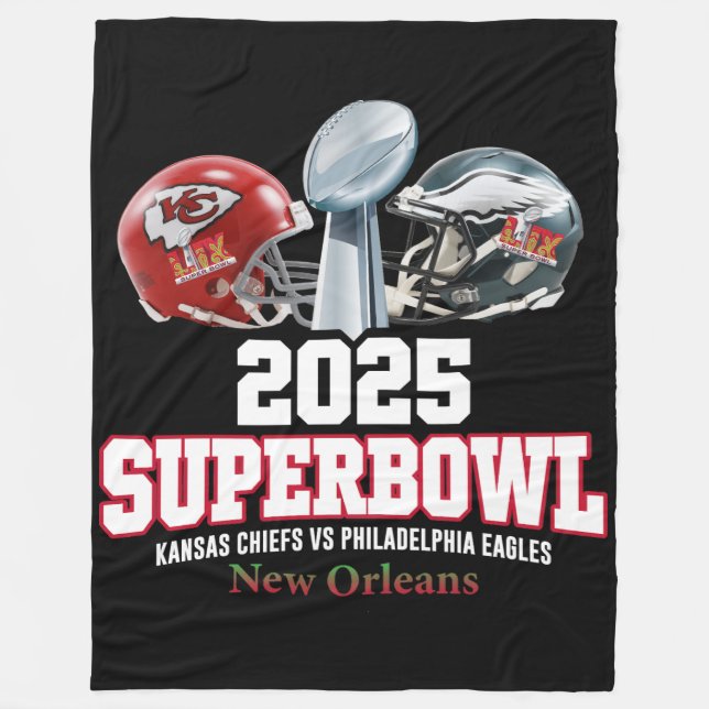Super Bowl Showdown 2025 Fleecedecke (Vorderseite)
