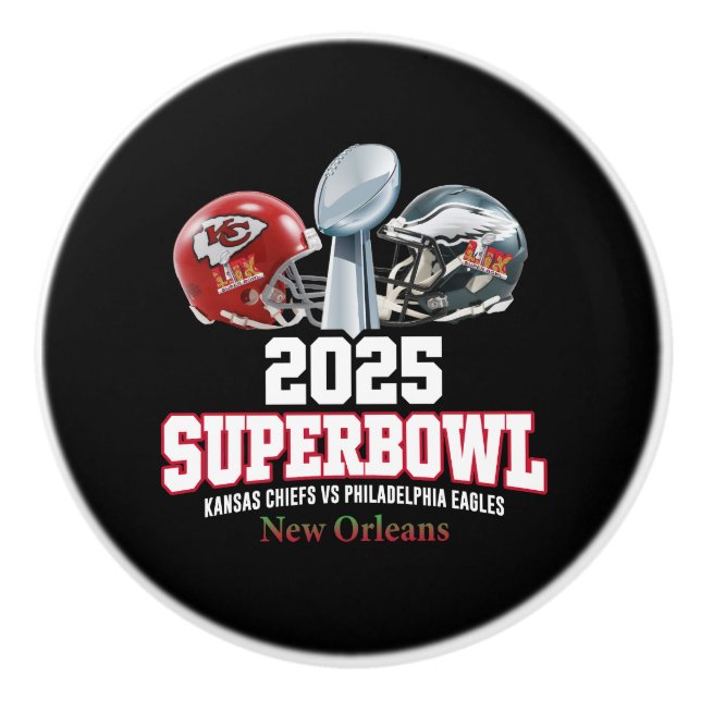 Super Bowl Showdown 2025 Keramikknauf (Vorderseite)