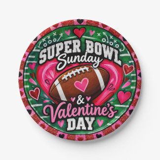 Super Bowl Valentinstag-Teller Pappteller
