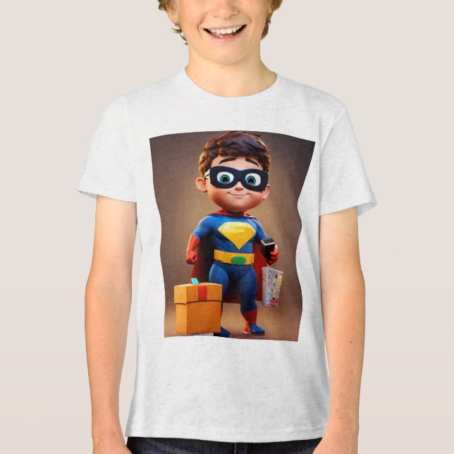 "Super Box Man" Tri-Blend Shirt (Vorderseite)