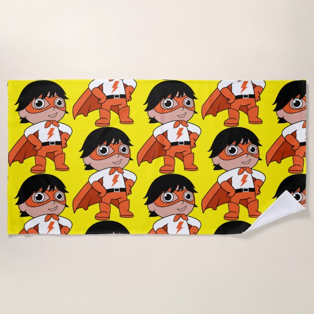 Super Boy Action Hero Strandtuch (Vorderseite)