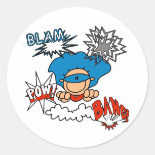 Super Boy Blam Bang Pow Runder Aufkleber