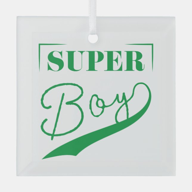 Super Boy Ornament Aus Glas (Vorderseite)