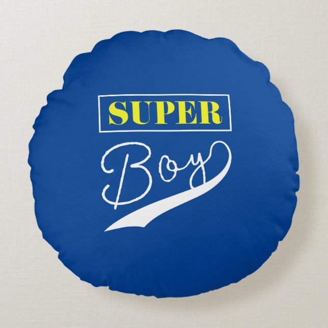 Super Boy Rundes Kissen (Vorderseite)