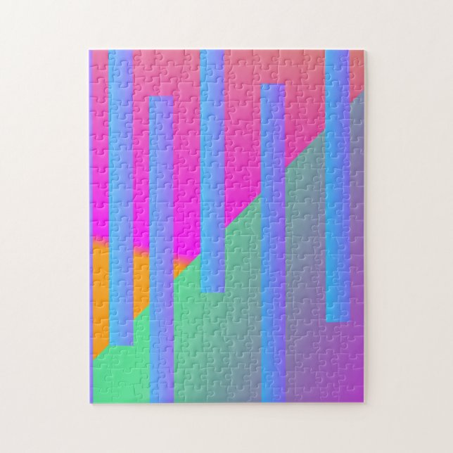 Super Bright Zwei Tone Geometrie Bars Puzzle (Vertikal)