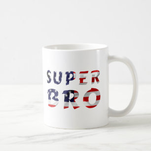 Super Bro und die amerikanische Flagge Kaffeetasse
