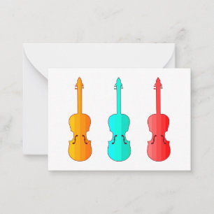 Super bunte violins trio flache Note Card Mitteilungskarte